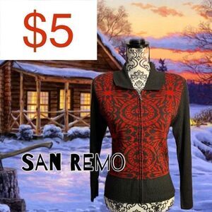 $5 add on item,Vintage San Reno zip gray/red zipped cardigan Sweatshirt